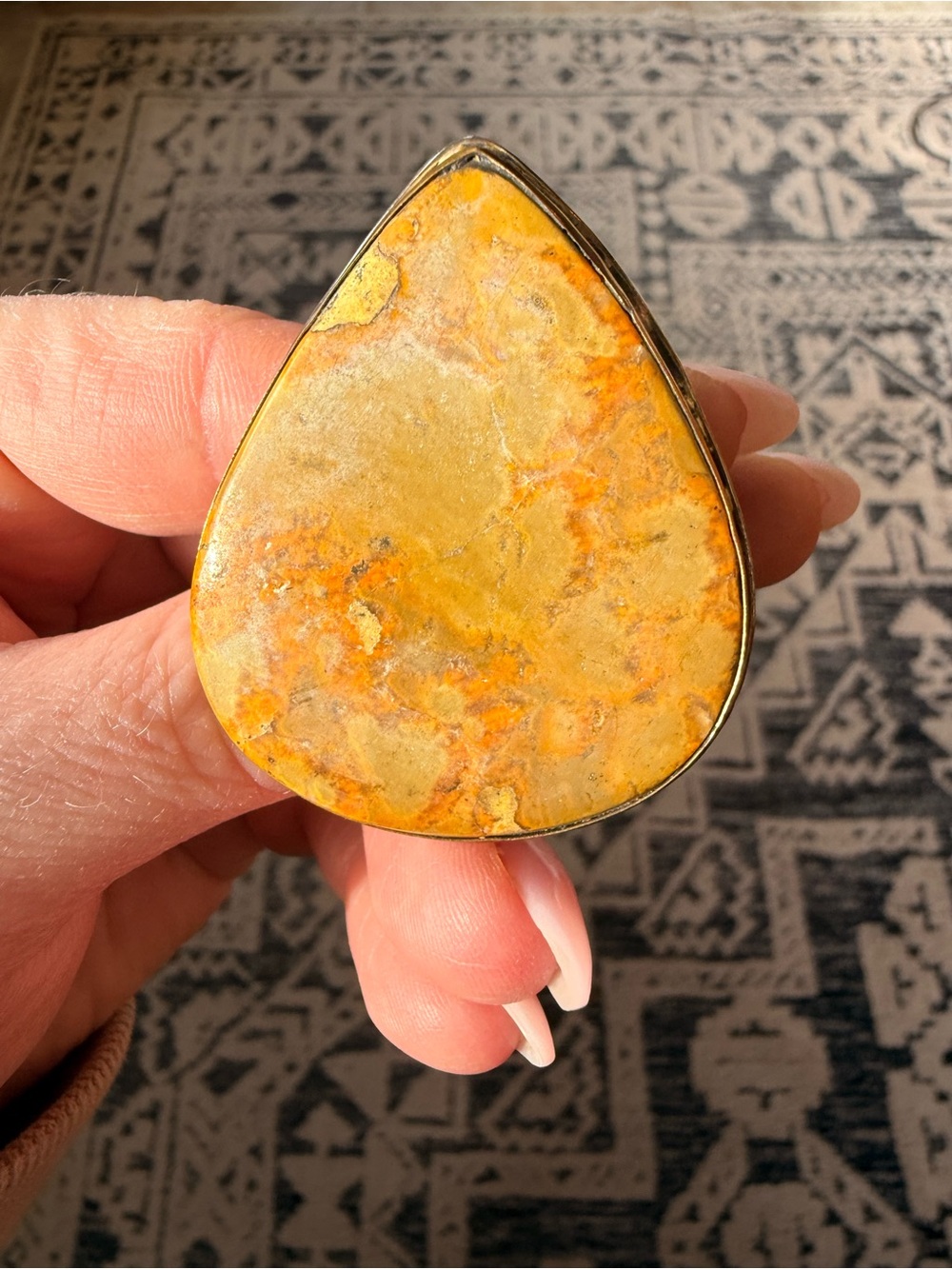 Genuine Bumblebee Jasper Stone | Large Statement Adjustable Ring | RARE